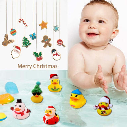 24 Pcs Christmas Rubber Ducks Advent Calendar