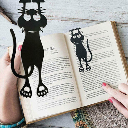 Cutout Black Kitten Bookmark