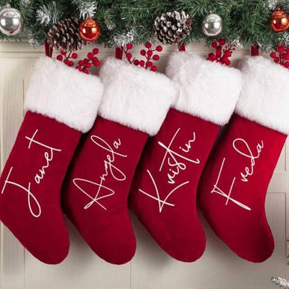 Personalized Red Plush Christmas Stocking