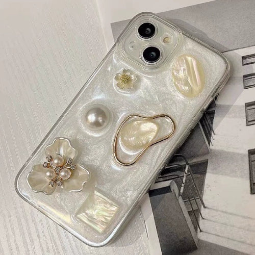 3D Flower Pearl Gem Phone Case