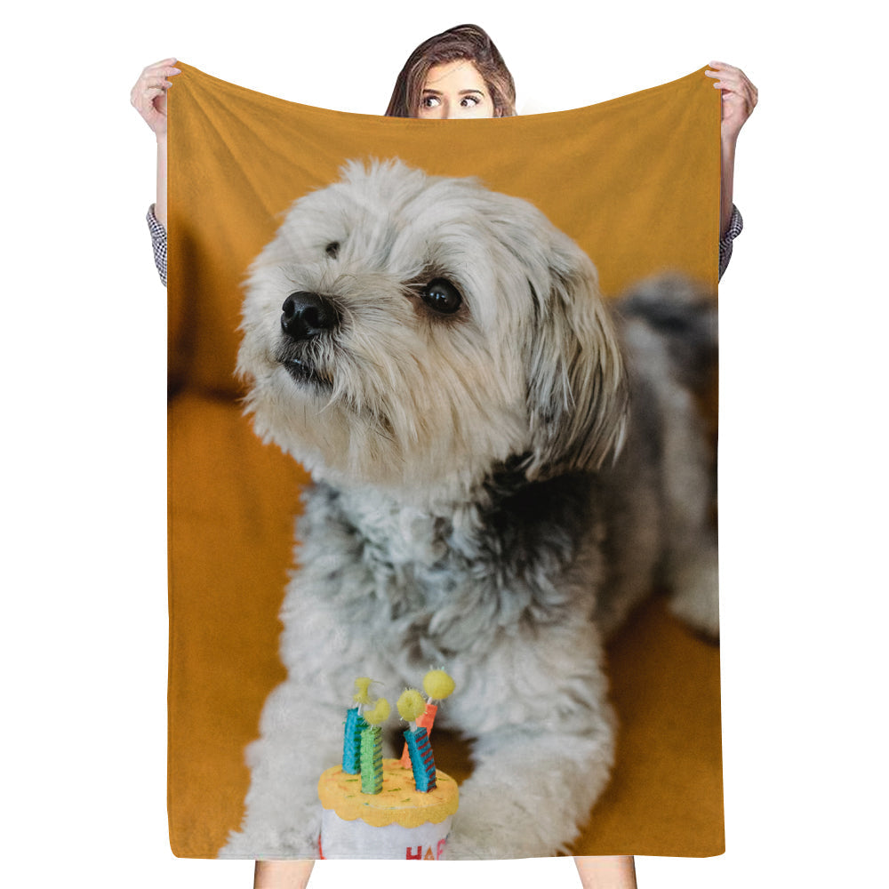 Custom 1 Photo Fleece Blankets for Couple Family