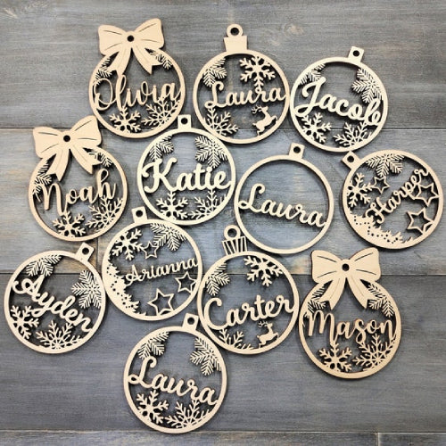 Personalised Wooden Name Christmas Ornaments