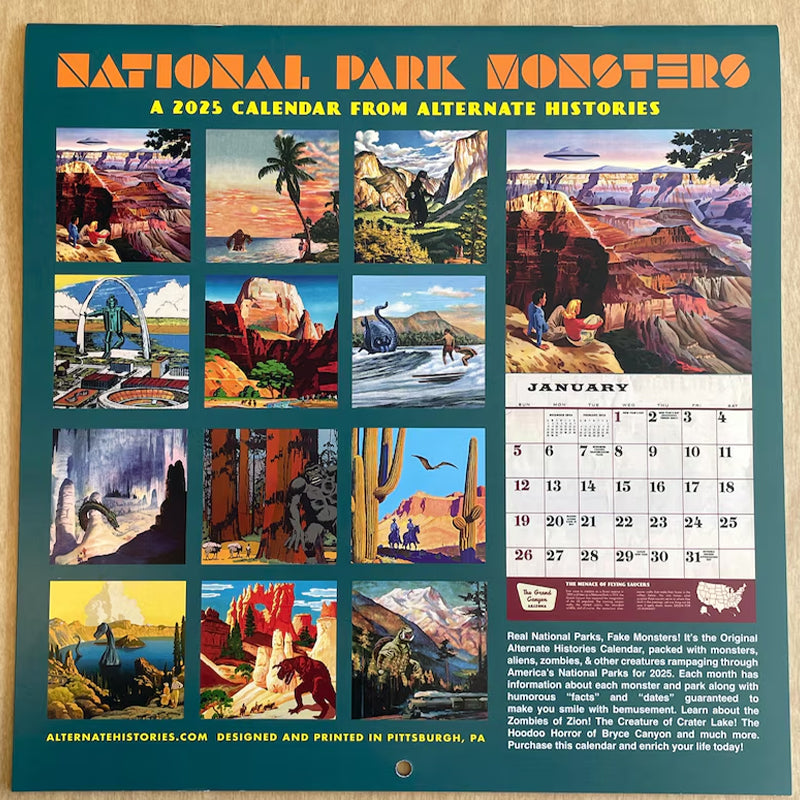 🦖2025 National Park Monsters Calendar