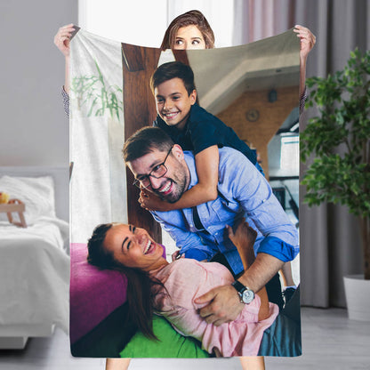 Custom 1 Photo Fleece Blankets for Couple Family