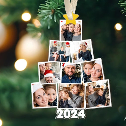 Custom Family Photo Christmas Ornament 2024