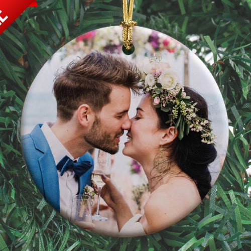 Just Married Ceramic Engagement Ornament First Christmas Gift for Her