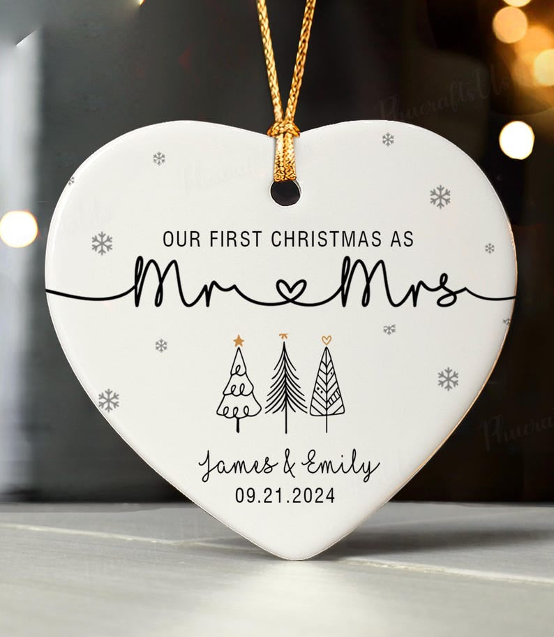 Our First Christmas As Mr & Mrs Ornament, First Married Christmas Ornament 2024