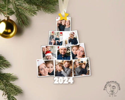 Custom Family Photo Christmas Ornament 2024