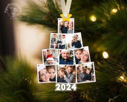 Custom Family Photo Christmas Ornament 2024