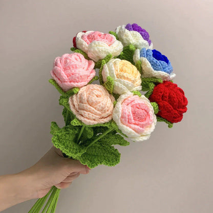 Crochet Flowers Bouquet Handmade Knitted Flower Gift