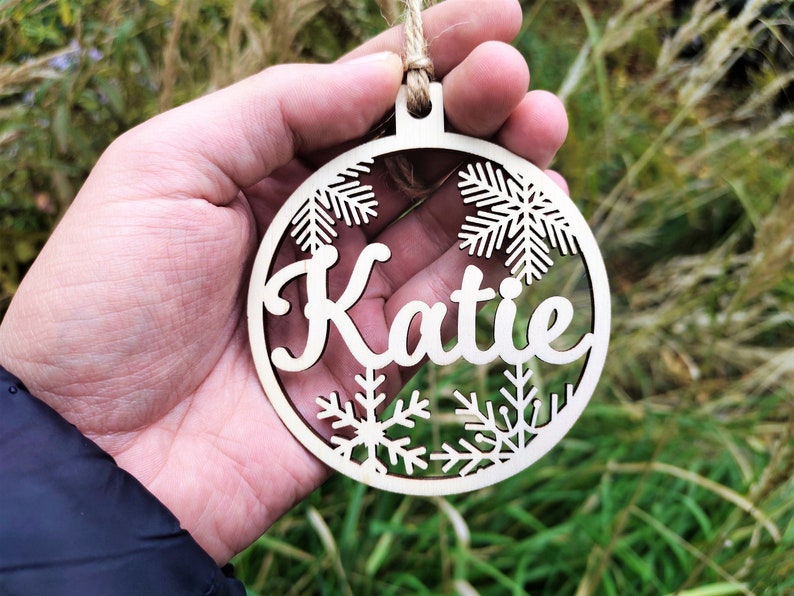 Personalised Wooden Name Christmas Ornaments