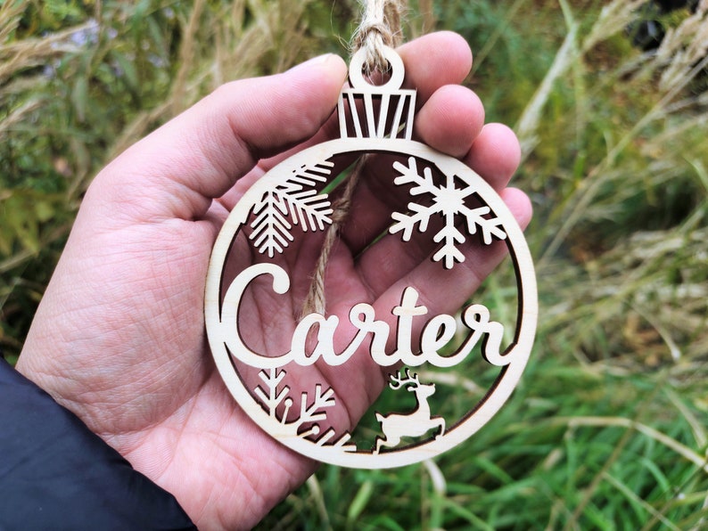 Personalised Wooden Name Christmas Ornaments