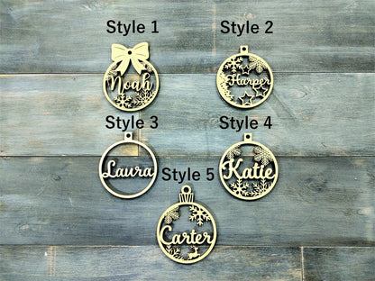 Personalised Wooden Name Christmas Ornaments