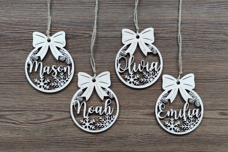 Personalised Wooden Name Christmas Ornaments