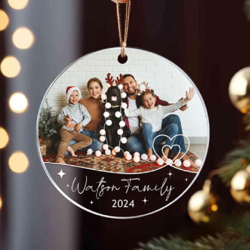 Custom Family Photo Christmas Ornament, Xmas Gifts