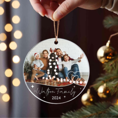 Custom Family Photo Christmas Ornament, Xmas Gifts