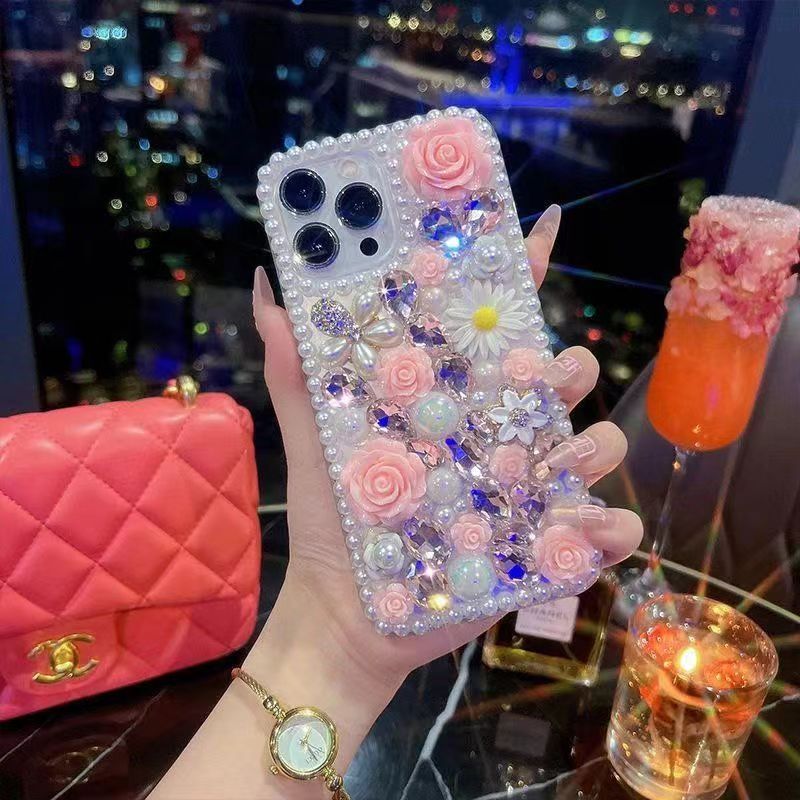 Handmade Rose Pearl Phone Case