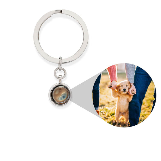 Personalized Circle Photo Keychain