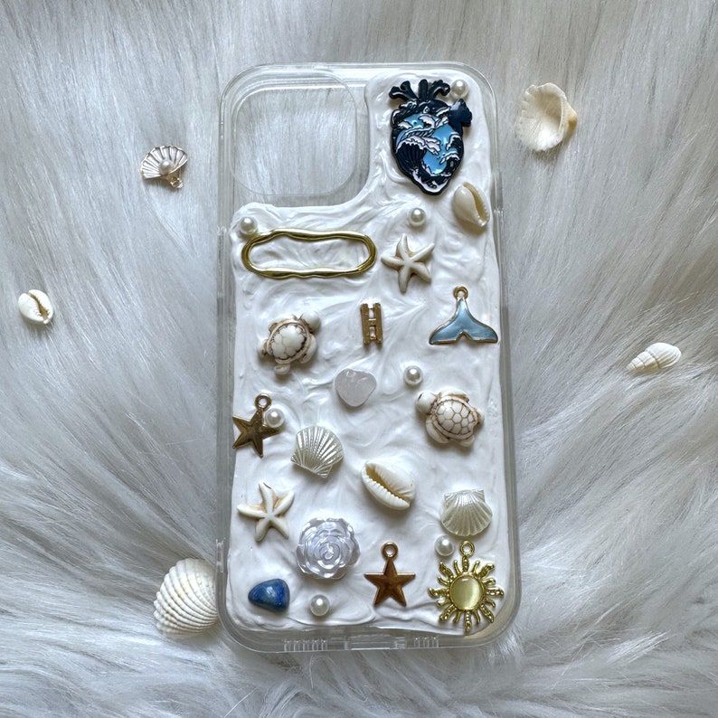 Decoden Phone Case, Sea/Turtle/Shell/Crystal 3D iPhone Case