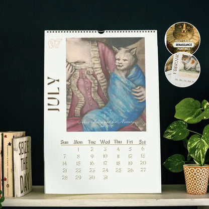 2024 Wall Hanging Calendar, Funny Art Novelty Gift