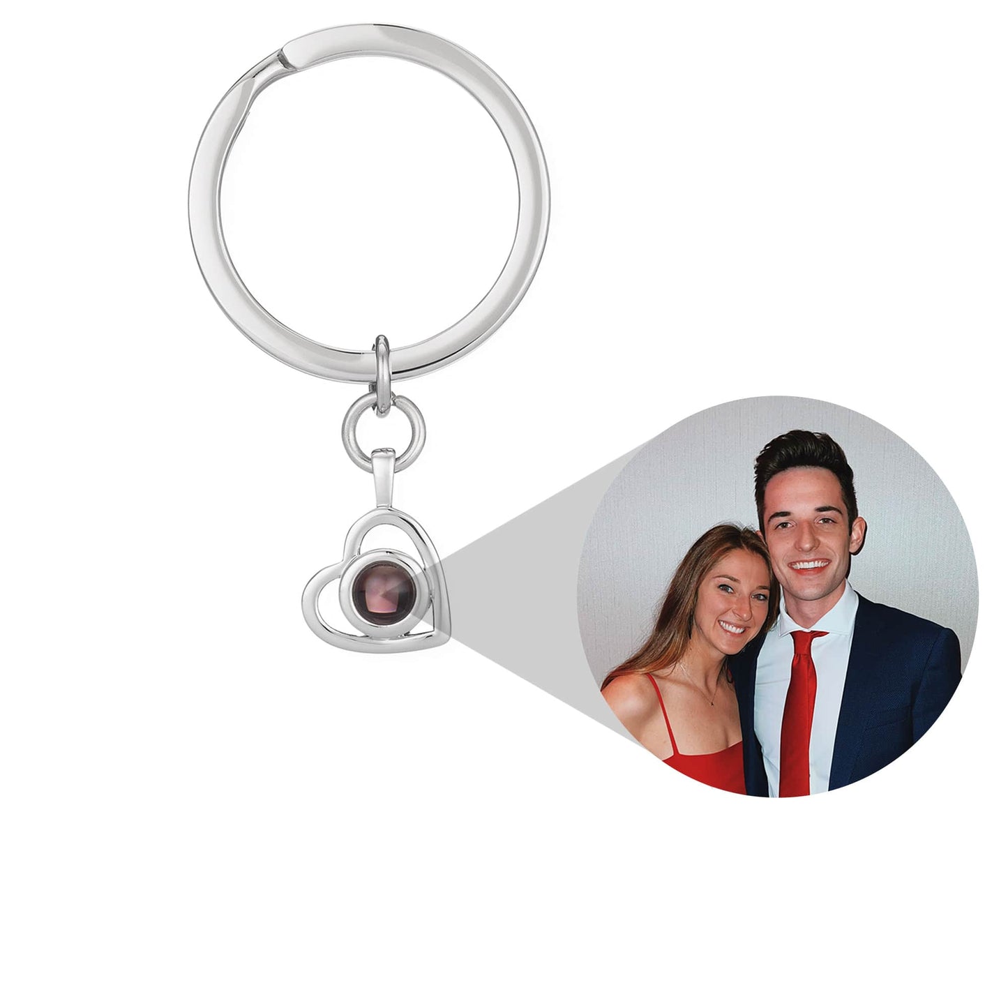 Personalized Heart Photo Keychain