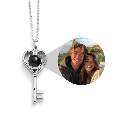 Personalized Heart Key Necklace