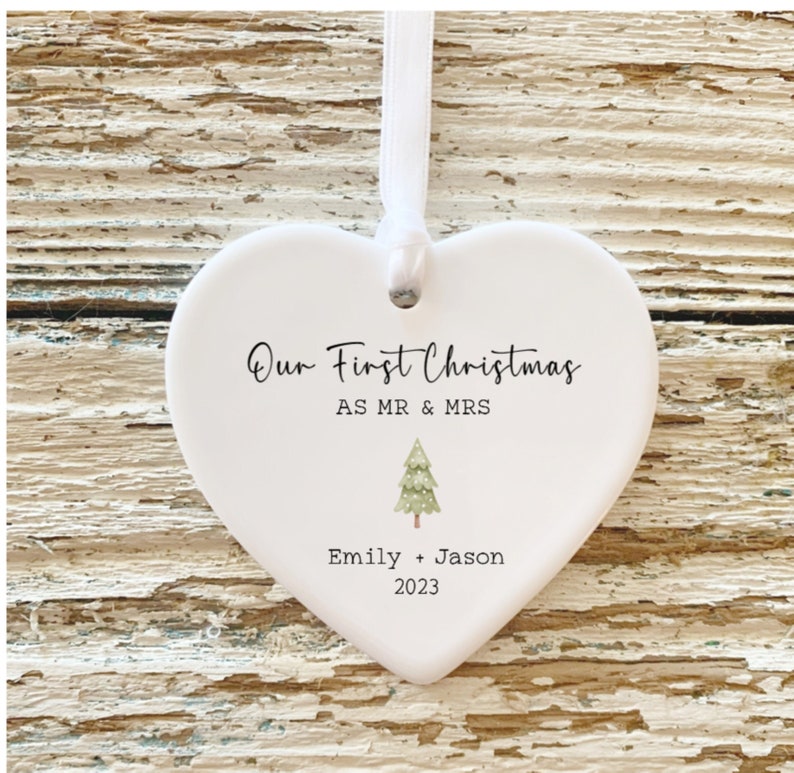 First Christmas Married Ornament, Mr Mrs Ornament