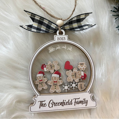 Personalized Gingerbread With Hat Family Christmas Ornament