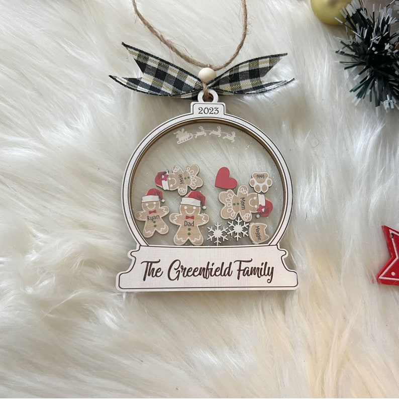 Personalized Gingerbread With Hat Family Christmas Ornament