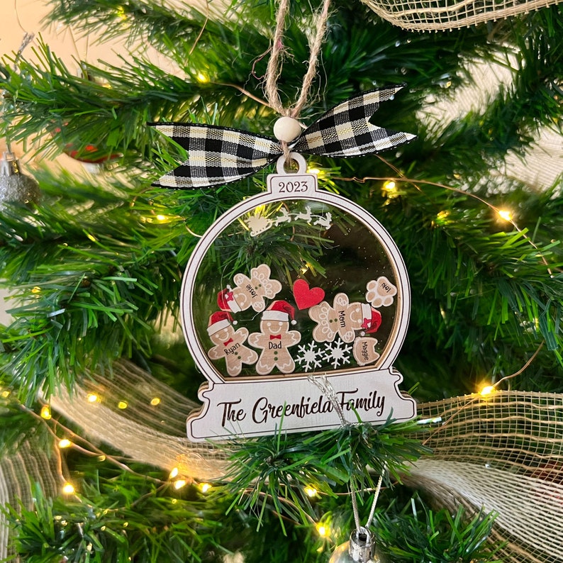 Personalized Gingerbread With Hat Family Christmas Ornament