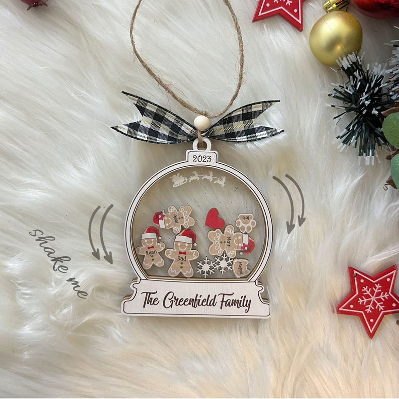 Personalized Gingerbread With Hat Family Christmas Ornament