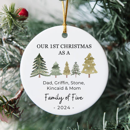 Family of Three Christmas Ornament - Family of 3-6 Family Ornament