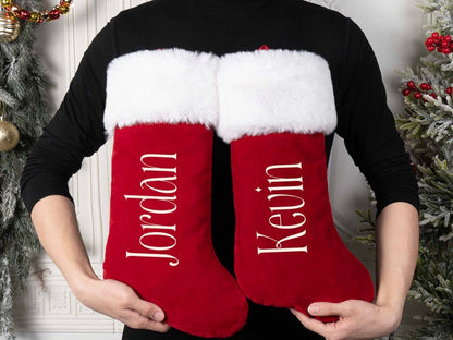 Personalized Red Plush Christmas Stocking