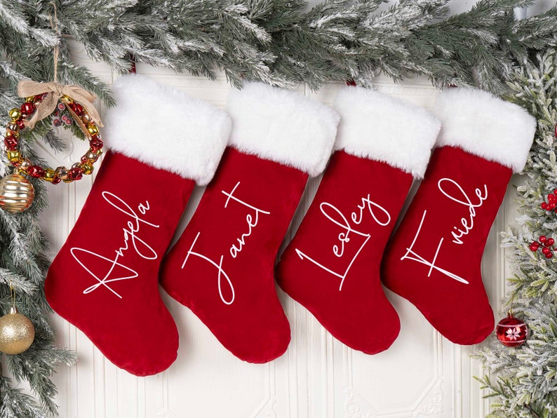 Personalized Red Plush Christmas Stocking