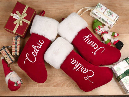 Personalized Red Plush Christmas Stocking