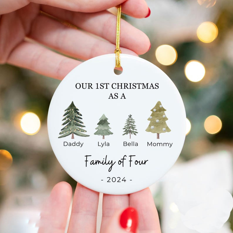 Family of Three Christmas Ornament - Family of 3-6 Family Ornament