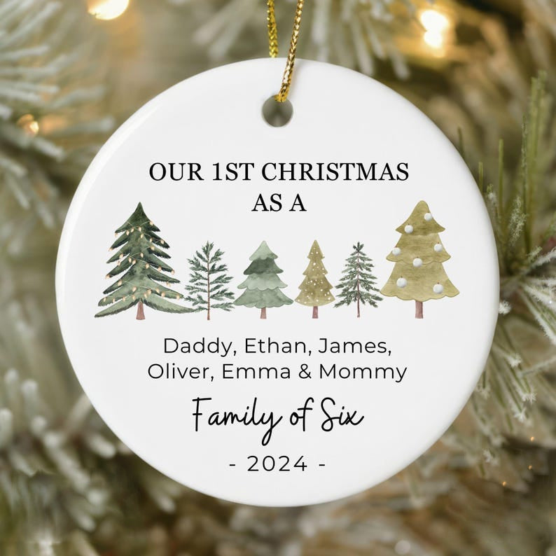 Family of Three Christmas Ornament - Family of 3-6 Family Ornament