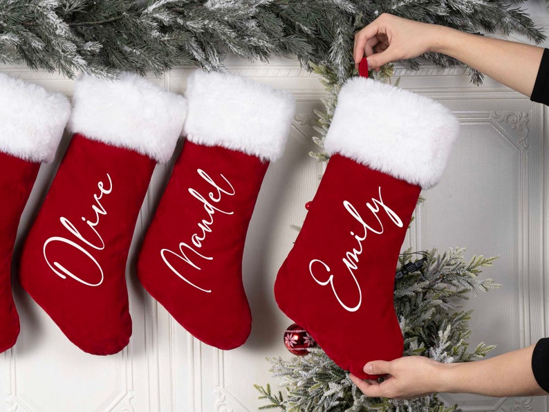 Personalized Red Plush Christmas Stocking