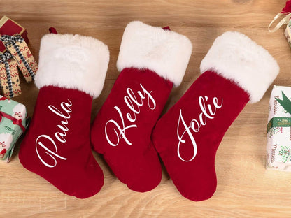 Personalized Red Plush Christmas Stocking