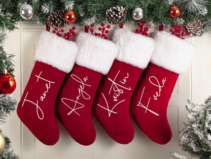 Personalized Red Plush Christmas Stocking