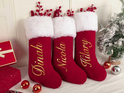 Personalized Red Plush Christmas Stocking