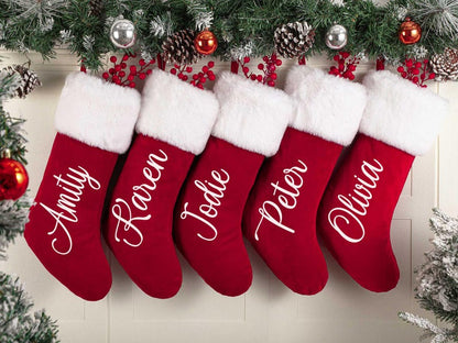 Personalized Red Plush Christmas Stocking