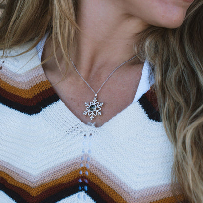 Personalized Snowflake Photo Necklace