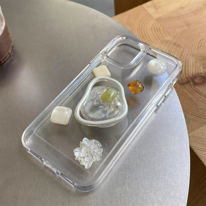 Pearl candy transparent phone case