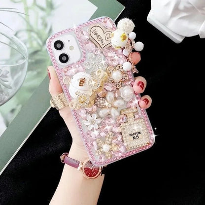 Handmade perfume flower shiny mobile phone case