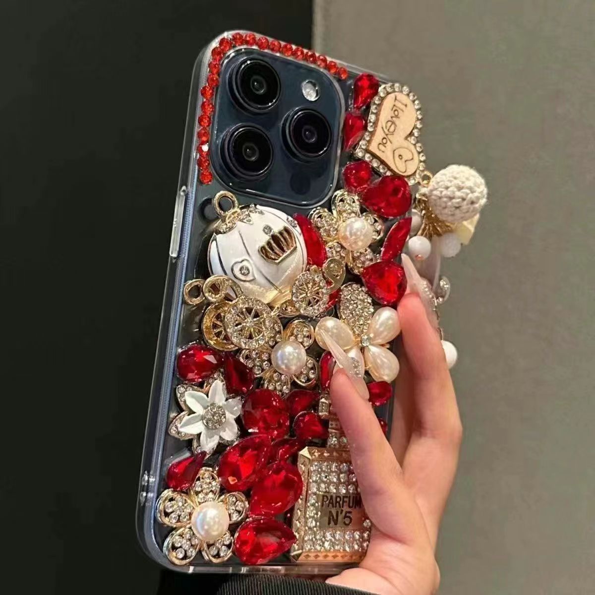 Handmade perfume flower shiny mobile phone case